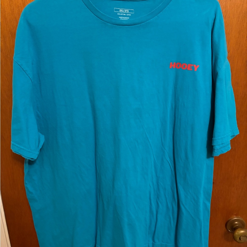 Hooey Men's Turquoise Short Sleeve Tee with Red Logo